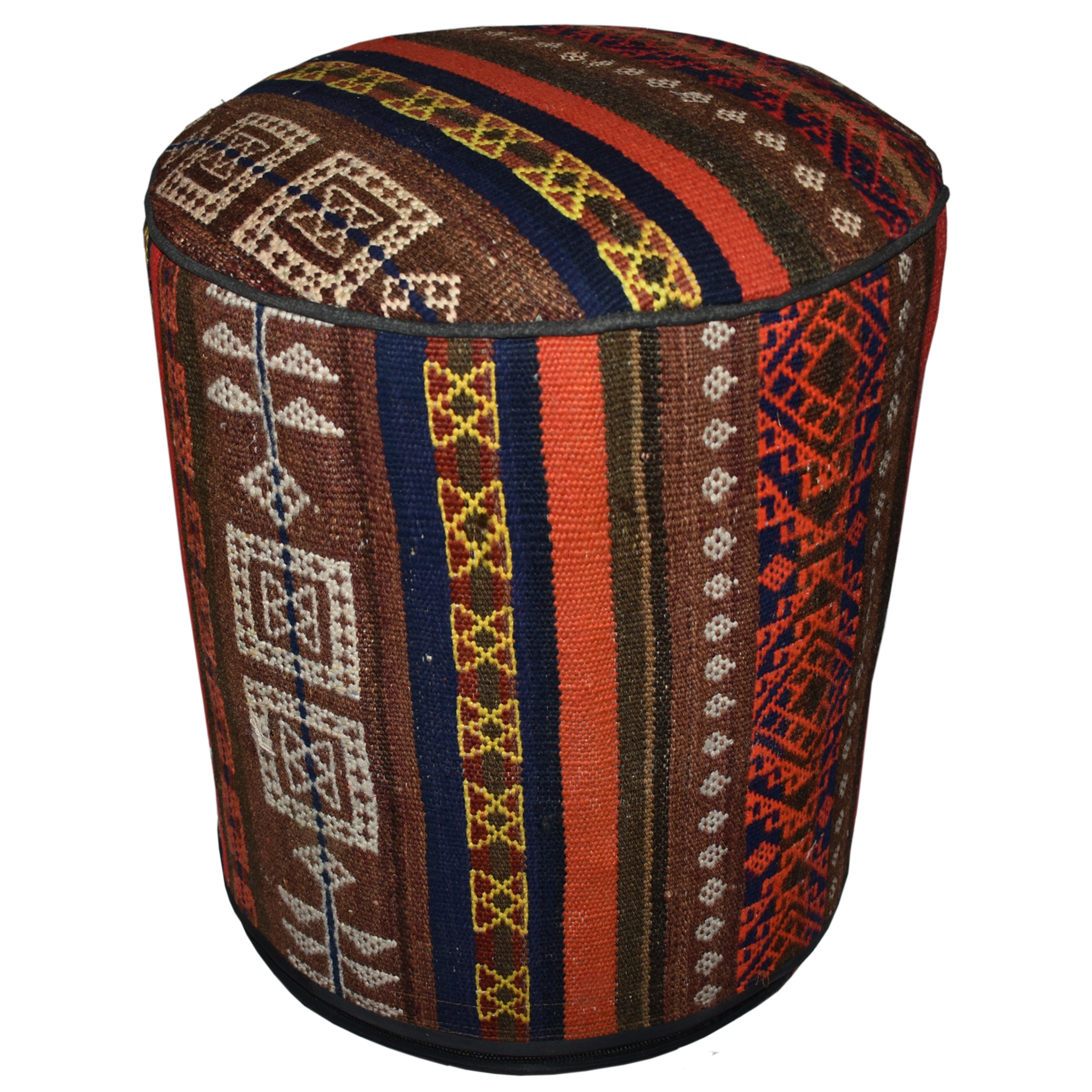 One of a Kind Kilim Rug Pouf Ottoman foot stool - #54