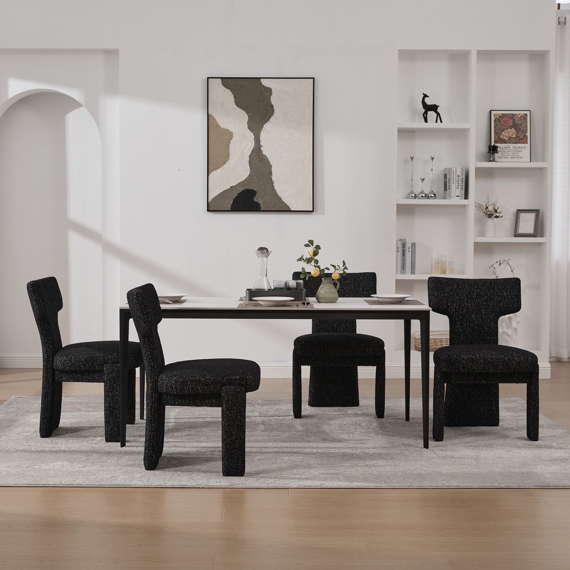 Armless Curved Back Accent Chairs
