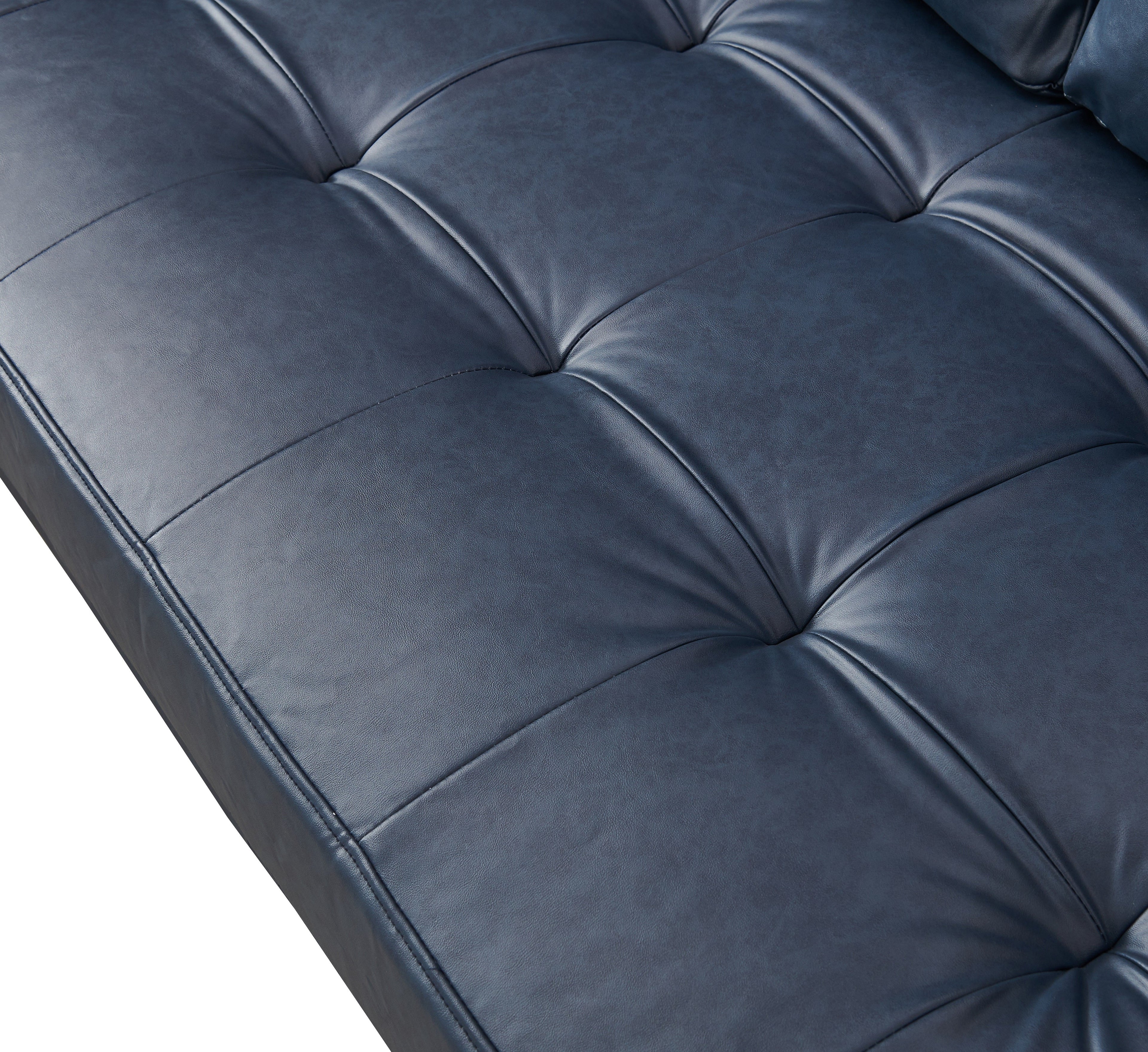 Alessandra Modern Contemporary Eco Leather Sofa - Blue