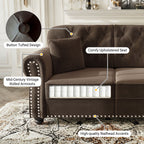 Upholstered 3 Seater Sofa Set With Ottoman