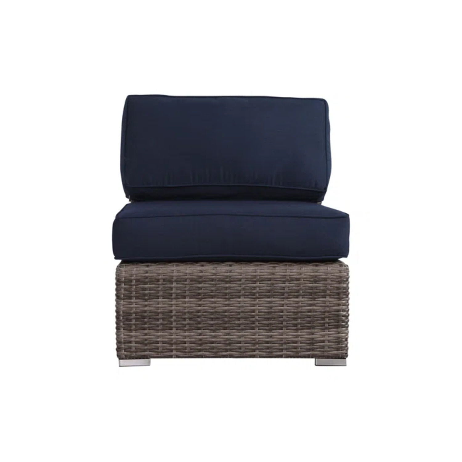 Modern Patio Rattan Sectional Set With Cushions