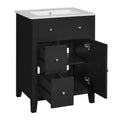 Bathroom Vanity With Basin, Rectangular Cabinet With 2 Drawers And Soft Closing Door