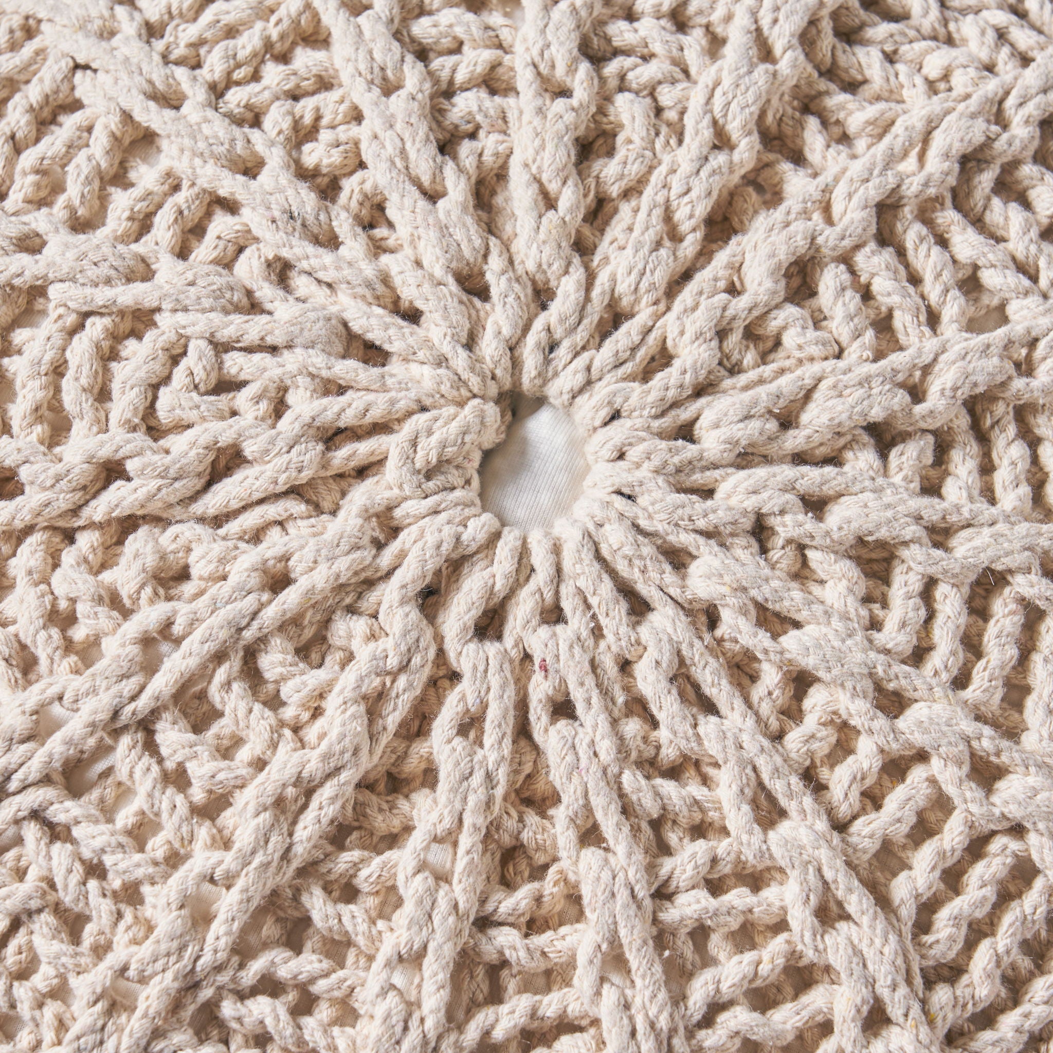 Bordeaux - Knitted Round Pouf Ottoman And Floor Cushion