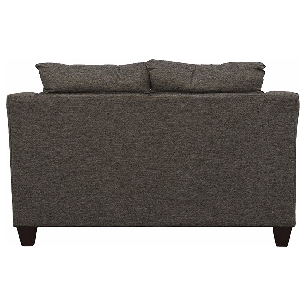 Salizar Upholstered Flared Arm Loveseat Charcoal Grey