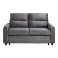 Pull Out Sofa Bed With Adjustable 3 Position Backrest, USB Charging Ports, Side Pockets