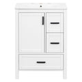 Bathroom Vanity With Sink, Soft-Close Doors, Double-Layer Shelf And 3 Drawers