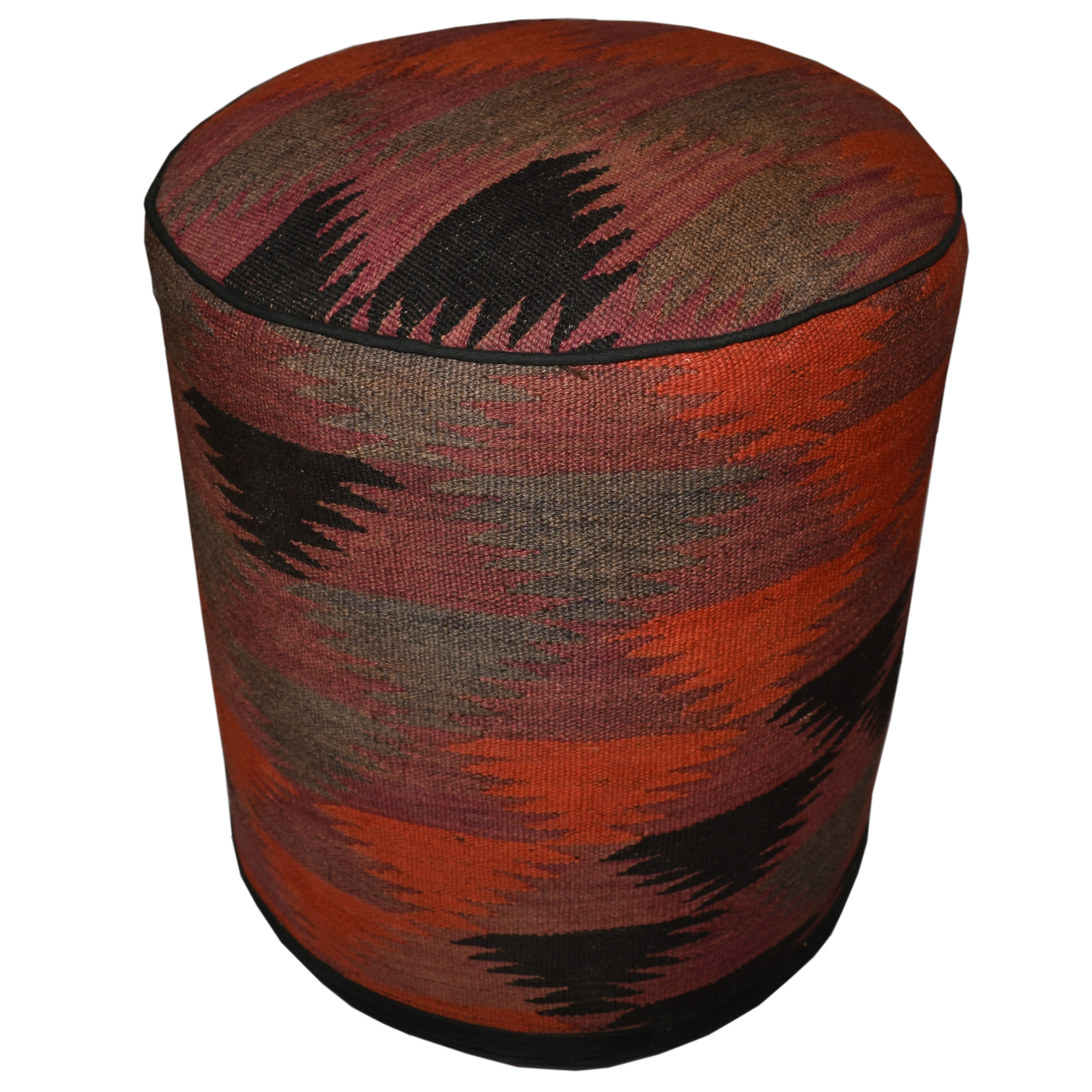 One of a Kind Kilim Rug Pouf Ottoman foot stool - #65
