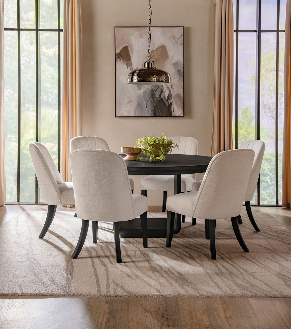 Dacre 2-piece Round Coffee and End Table Set Dark Charcoal