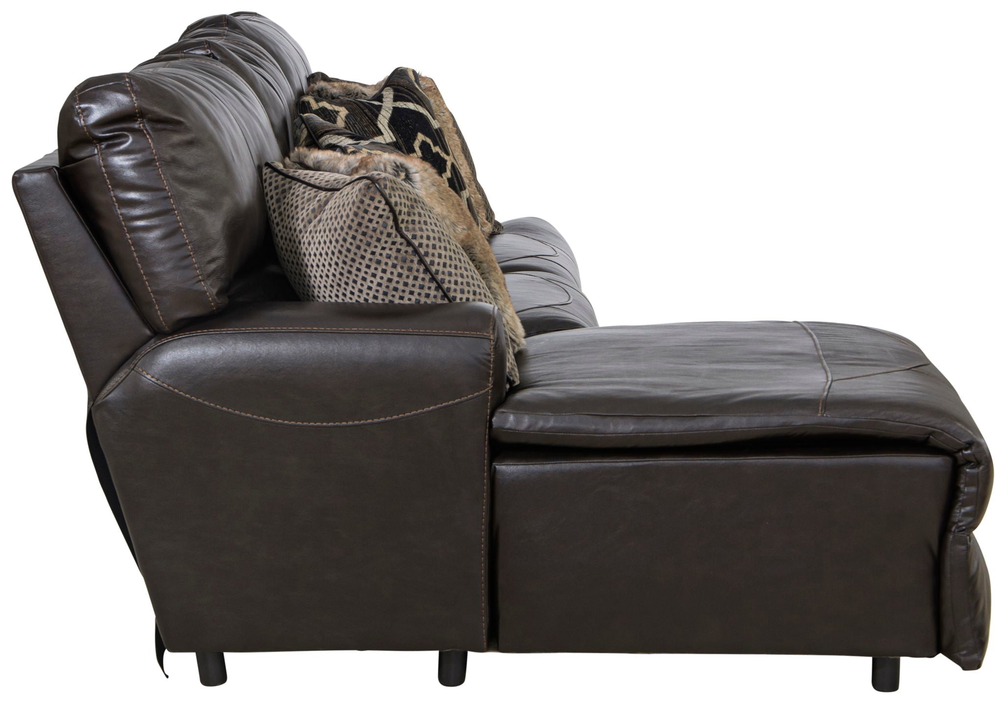 Como - 3 Piece Italian Leather Match Reclining Sectional