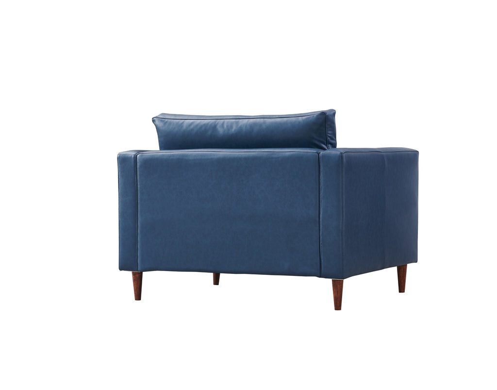 Alessandra Modern Contemporary Eco Leather Arm Chair - Blue