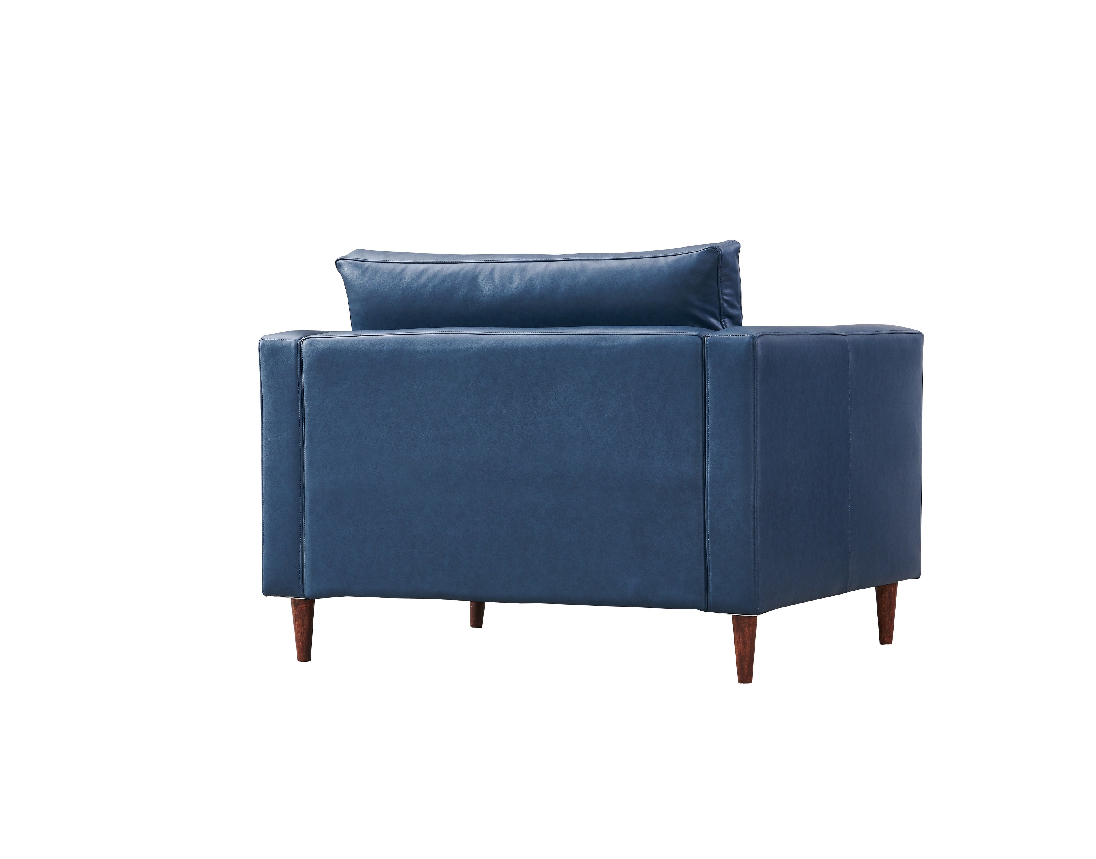 Alessandra Modern Contemporary Eco Leather Arm Chair - Blue