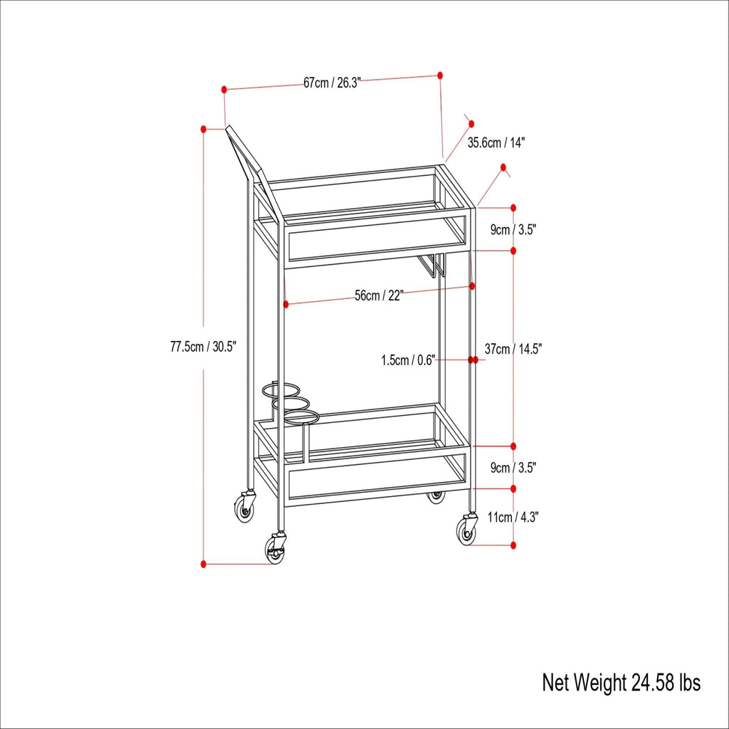 Watts - Bar Cart - Chrome