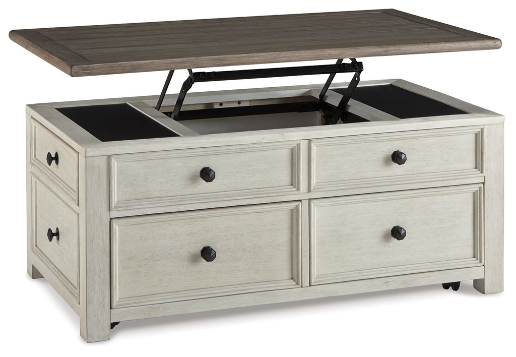 Bolanburg - Lift Top Cocktail Table - White / Brown / Beige