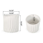 Planter With Subtle Pleated Design - Antique White