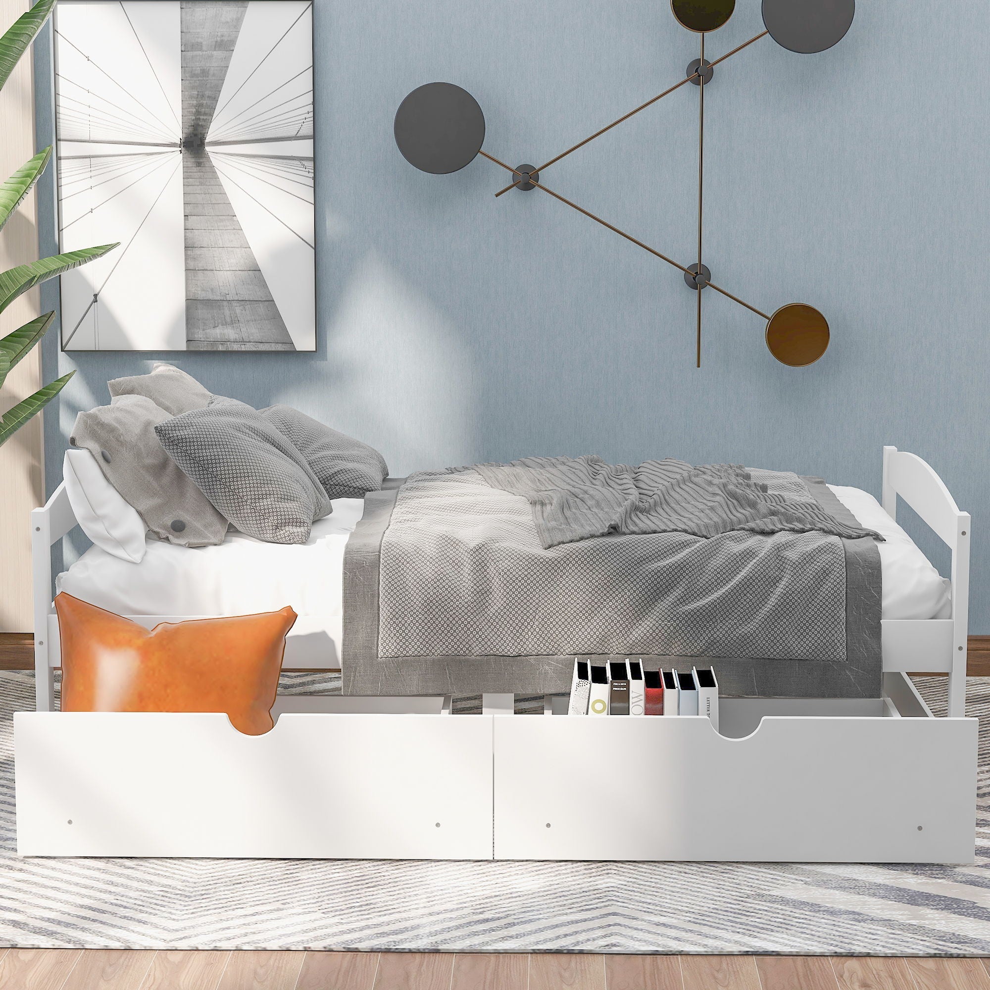 Platform Bed With 2 Drawers