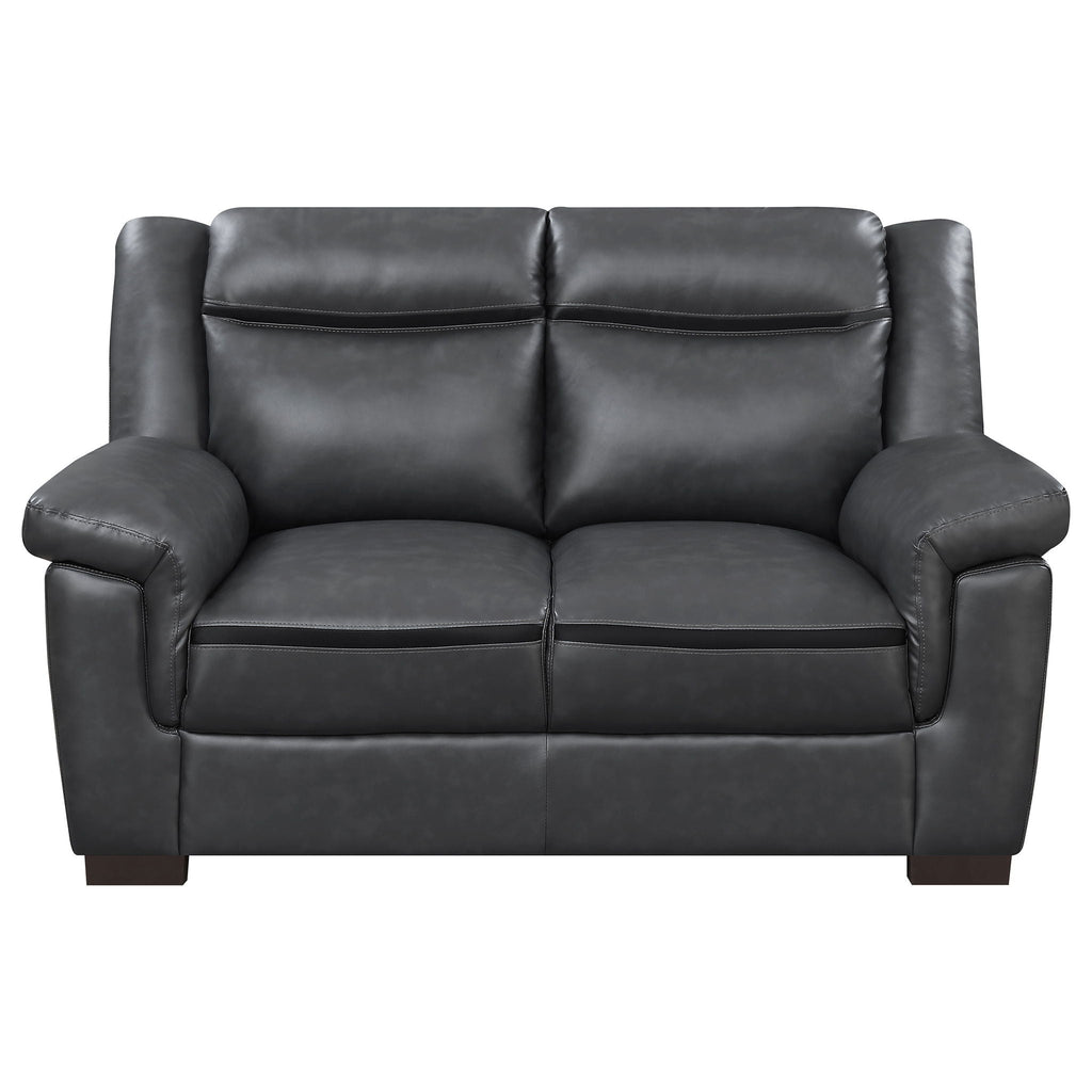 Arabella Upholstered Padded Arm Loveseat Grey