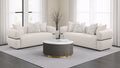 Jeanette 2-piece Fabric Upholstered Round Arm Sofa Set Beige