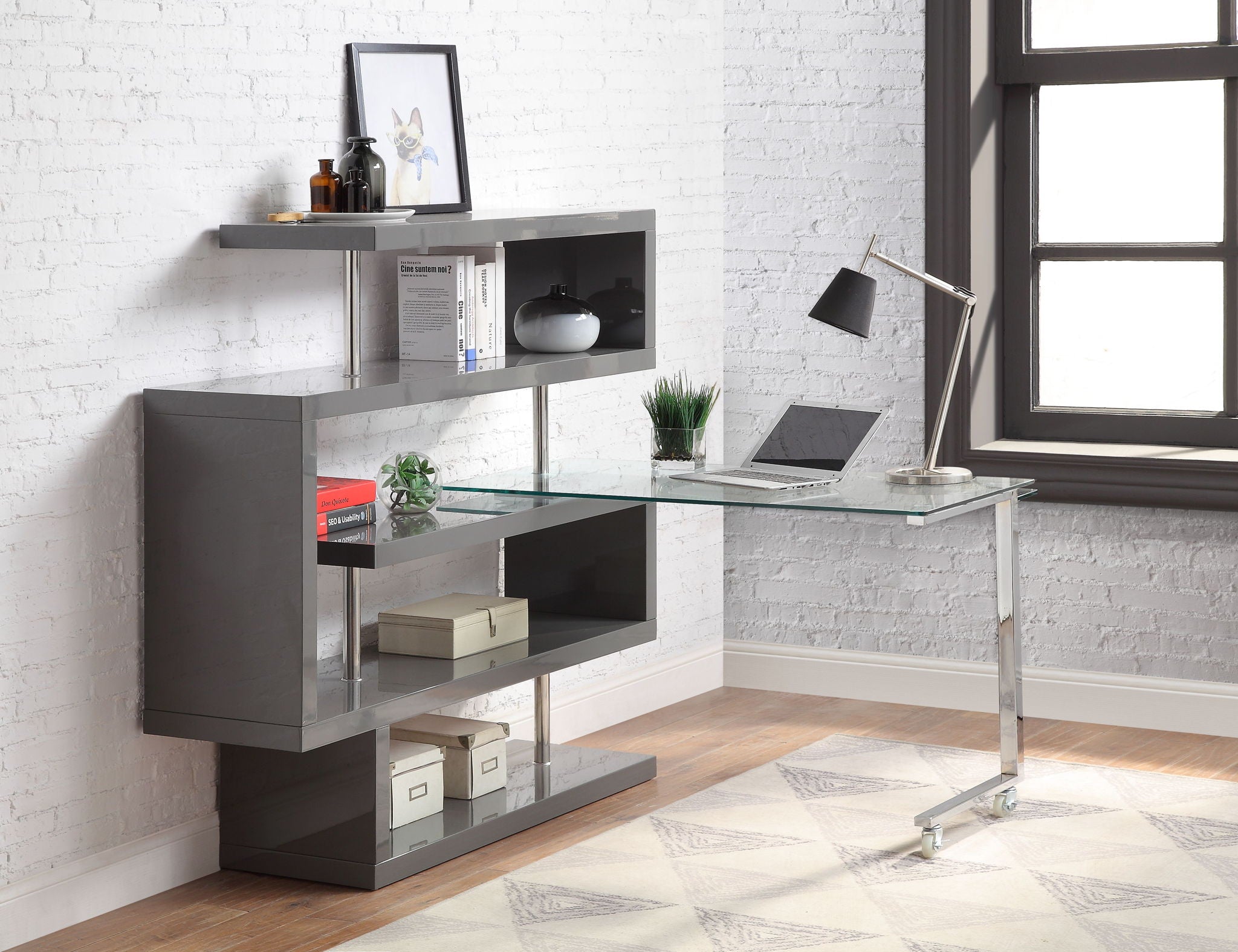 Buck II - Writing Desk With Bookshelf