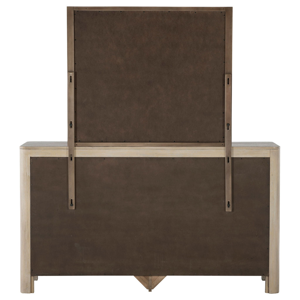 Solano 9-drawer Bedroom Dresser with Mirror Weathered Mango