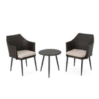 Kenneth 3 Pieces Chat Set Outdoor Furniture - Brown Multi