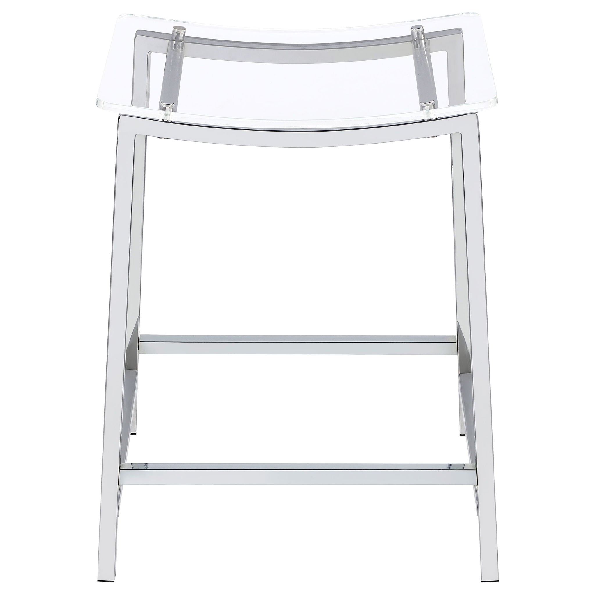 Jovani Acrylic Backless Counter Stool Chrome (Set of 2)