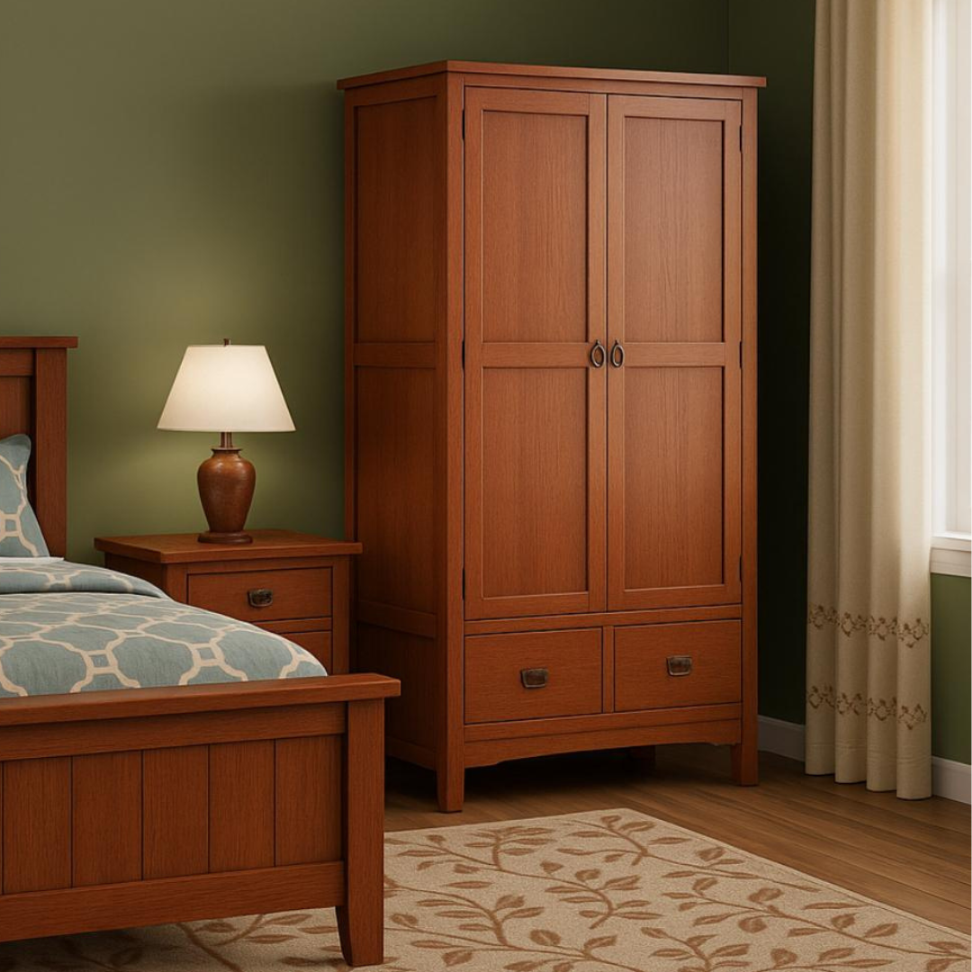 Mission 2 Door / 2 Drawer Armoire (Available in 2 Stains)