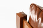 Mission Leather and Oak Armchair / Living Room chair - Russet