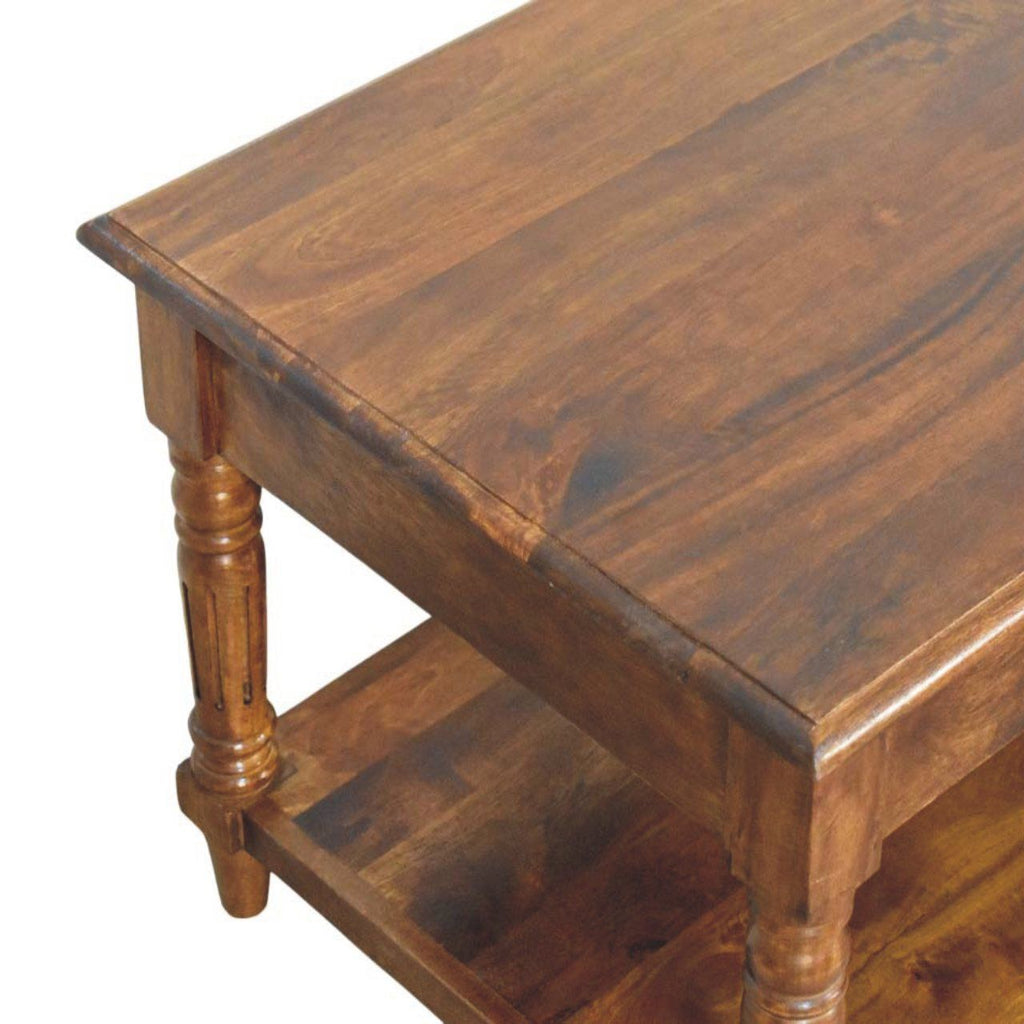 Turned Legs Drawer Table