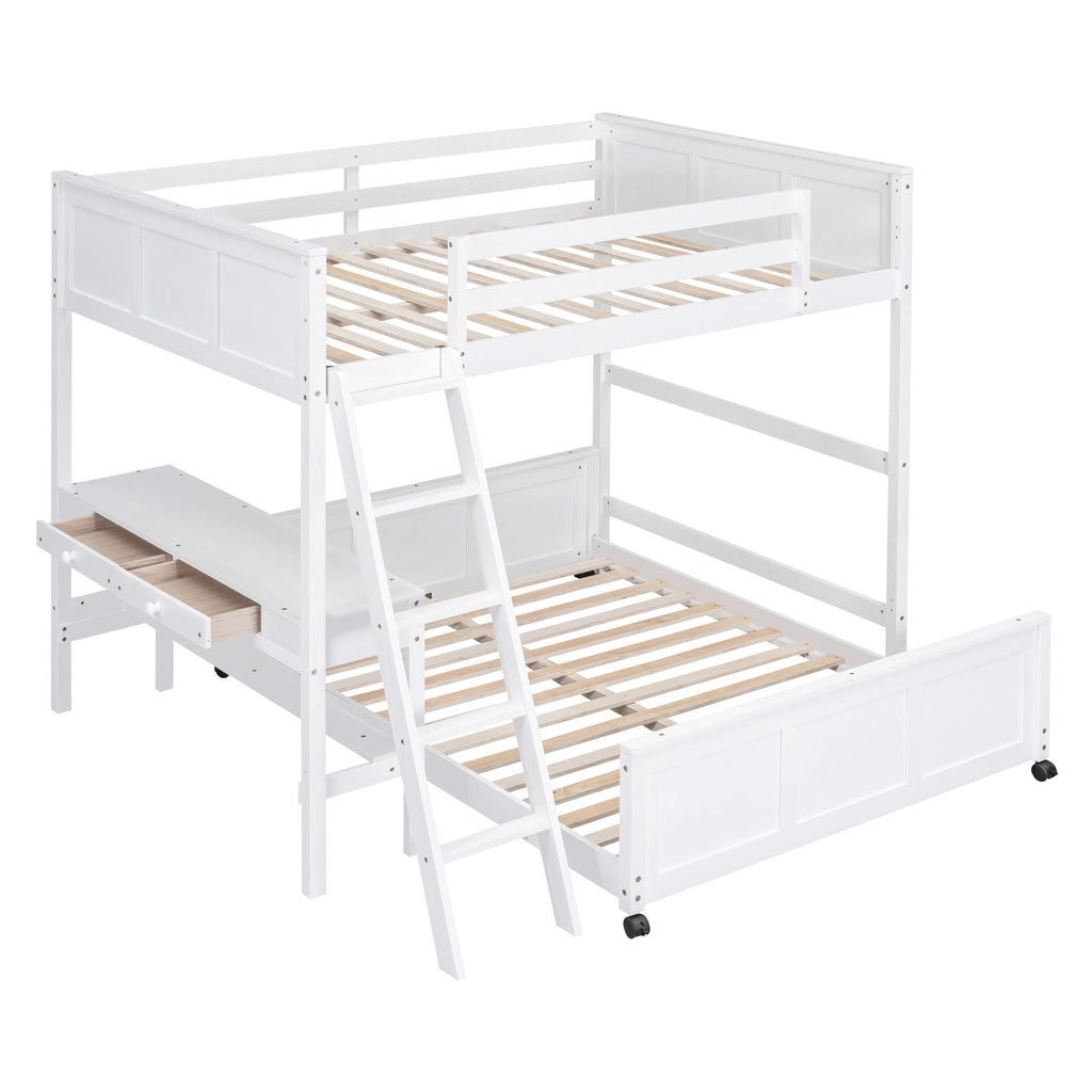 Full Over Full Bunk Bed With Desk