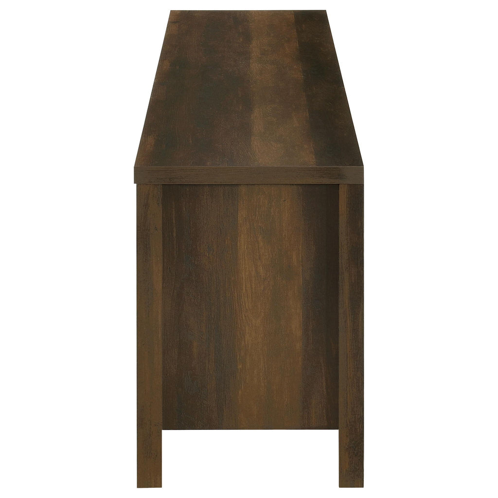 Carey 79-inch TV Stand Fireplace Media Console Dark Pine