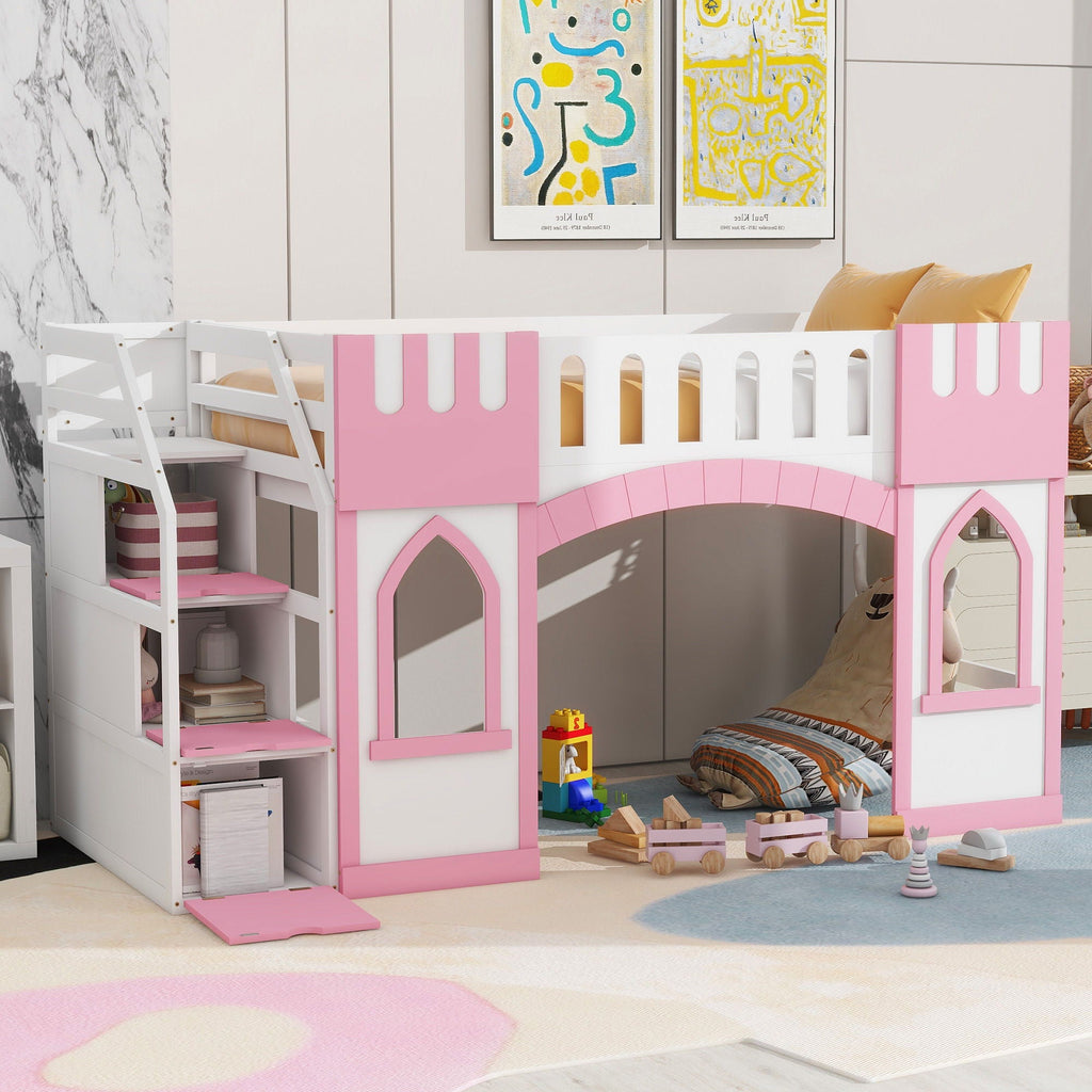 Loft Bed With Storage Staircase And Windows