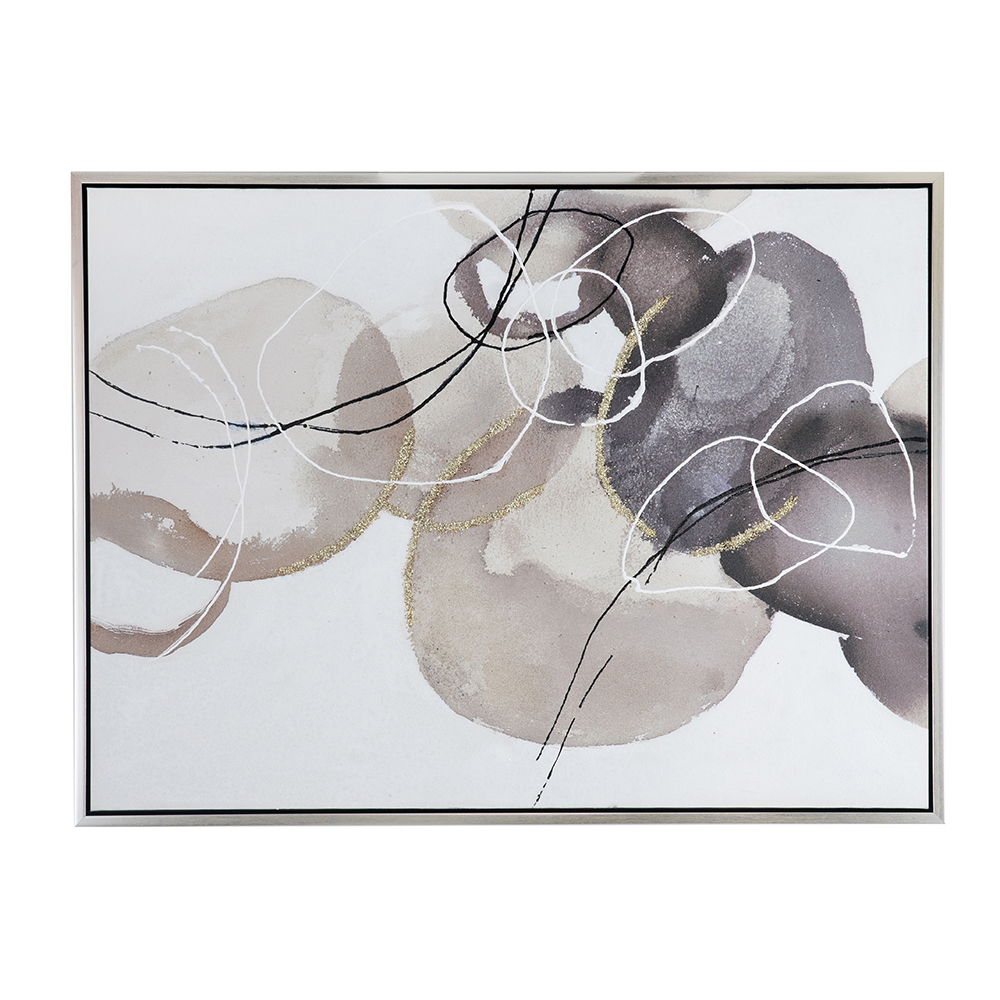 Large Modern Oil Painting, Hand Painted Abstract Watercolor Texture - Multicolor