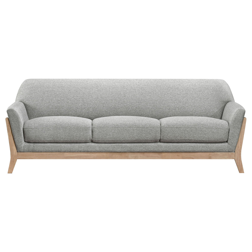 Vaughn 3-piece Fabric Upholstered Flared Arm Sofa Set Grey