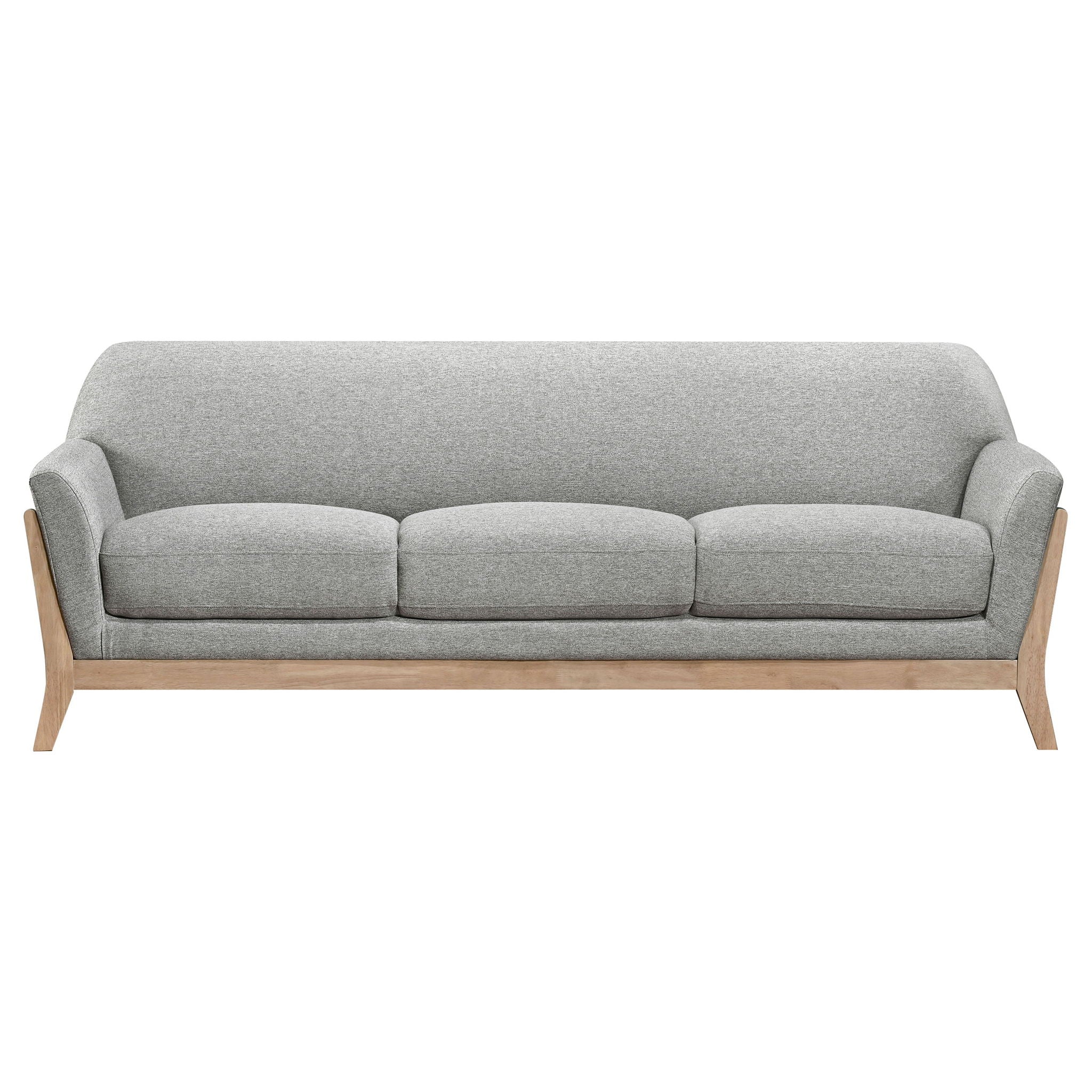 Vaughn 3-piece Fabric Upholstered Flared Arm Sofa Set Grey