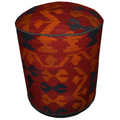 One of a Kind Kilim Rug Pouf Ottoman foot stool - #84