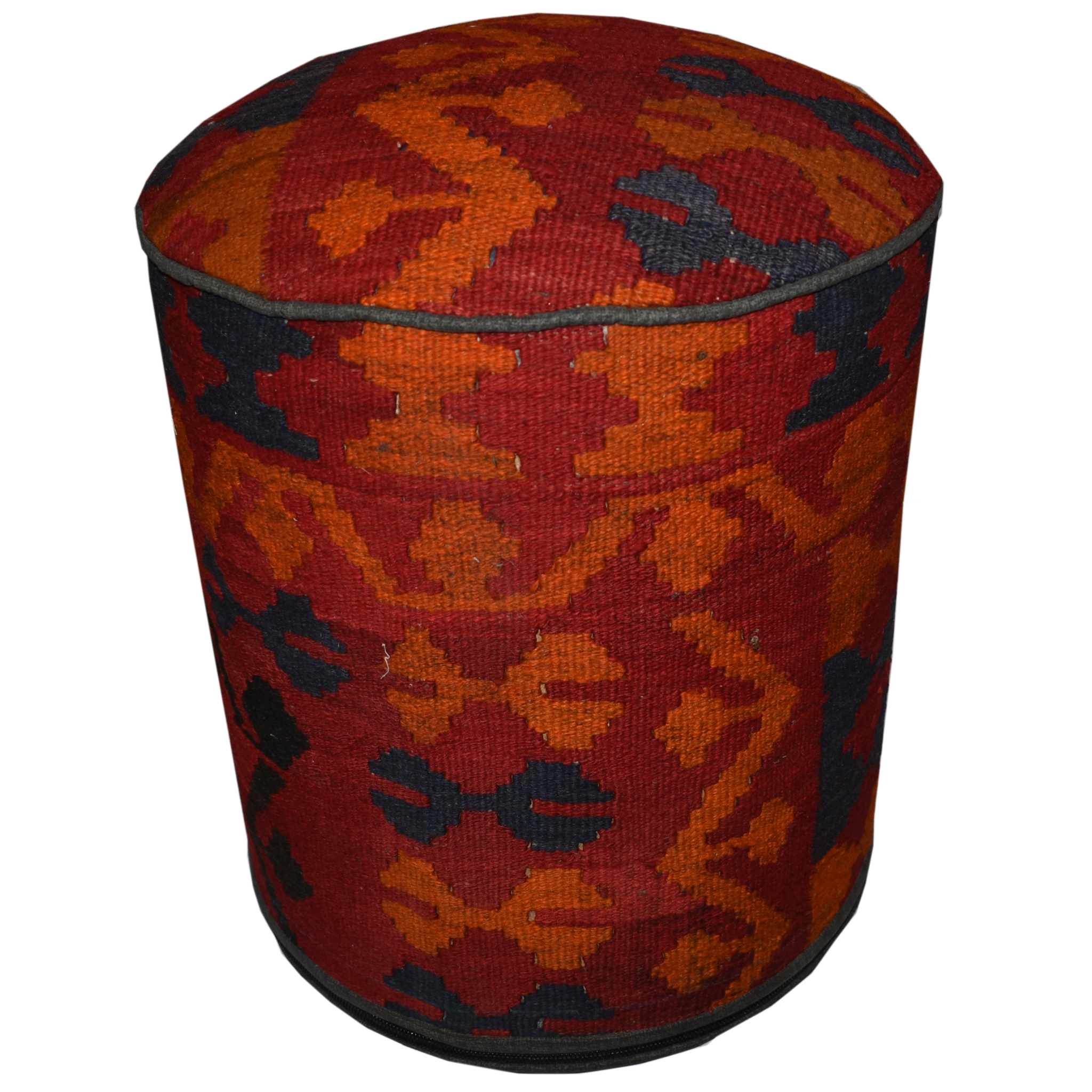 One of a Kind Kilim Rug Pouf Ottoman foot stool - #84