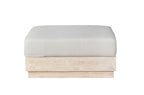 Imperial Grove Outdoor Solid Teak Wood, Natural Look Ottoman Upholstered Cushion