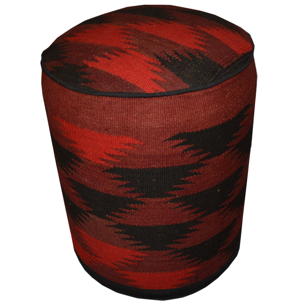 One of a Kind Kilim Rug Pouf Ottoman foot stool - #88