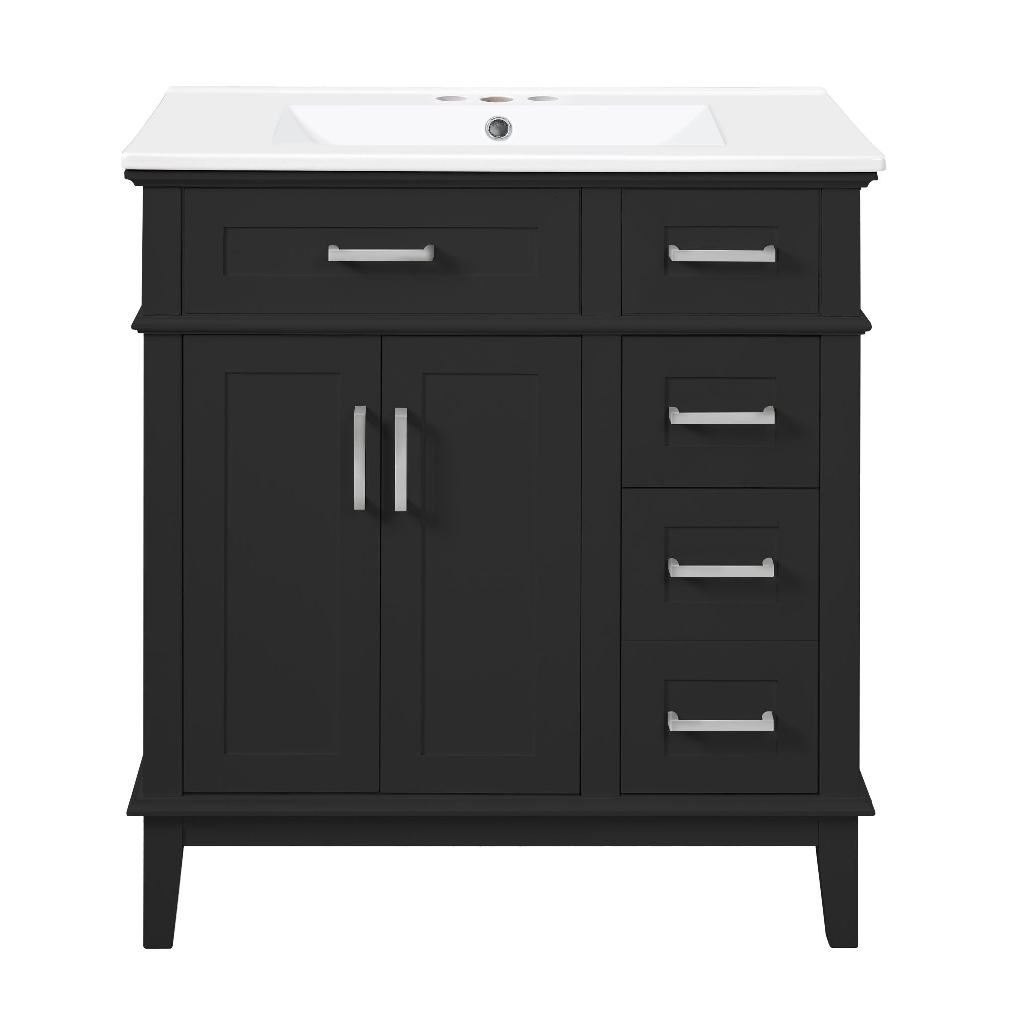 Modern Bathroom Vanity With Sink, Storage Cabinet, Soft Close Doors, Deep & Standard Drawers