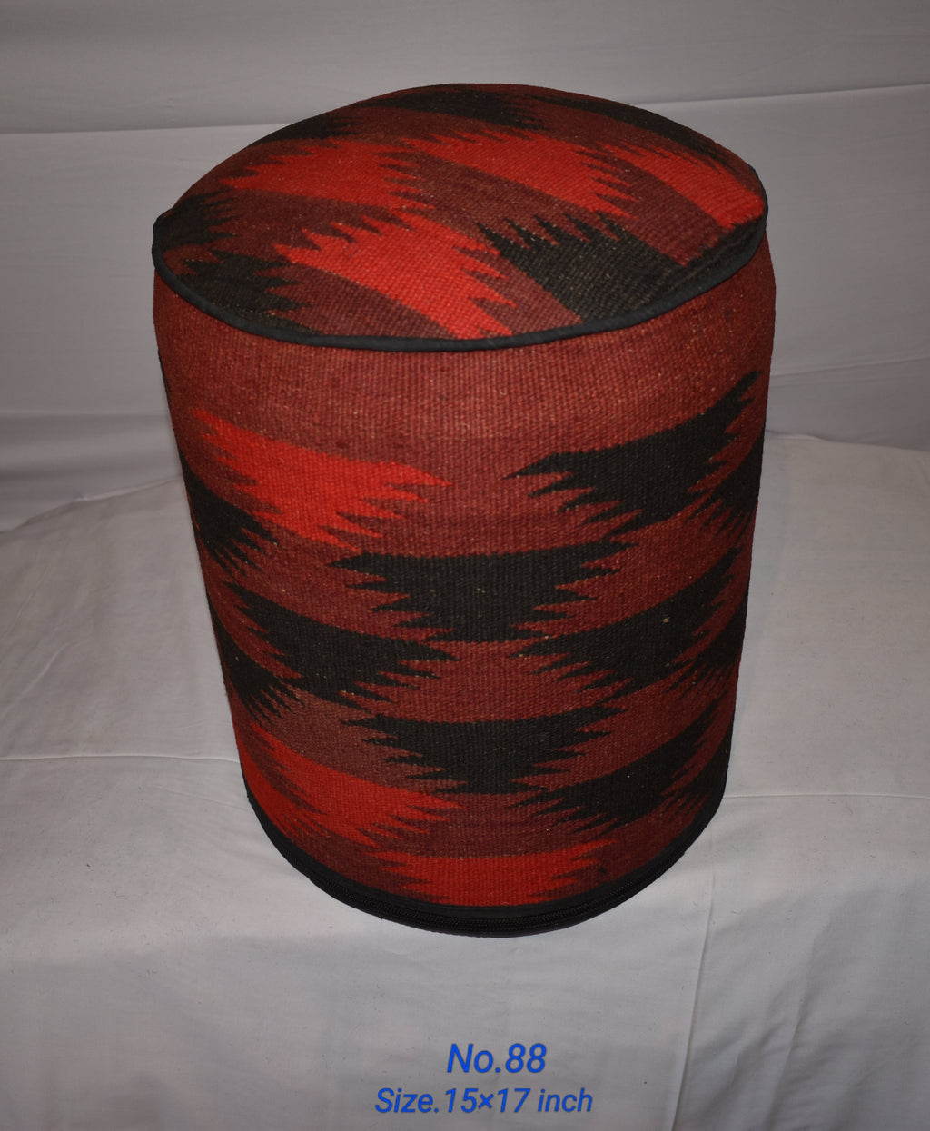 One of a Kind Kilim Rug Pouf Ottoman foot stool - #88