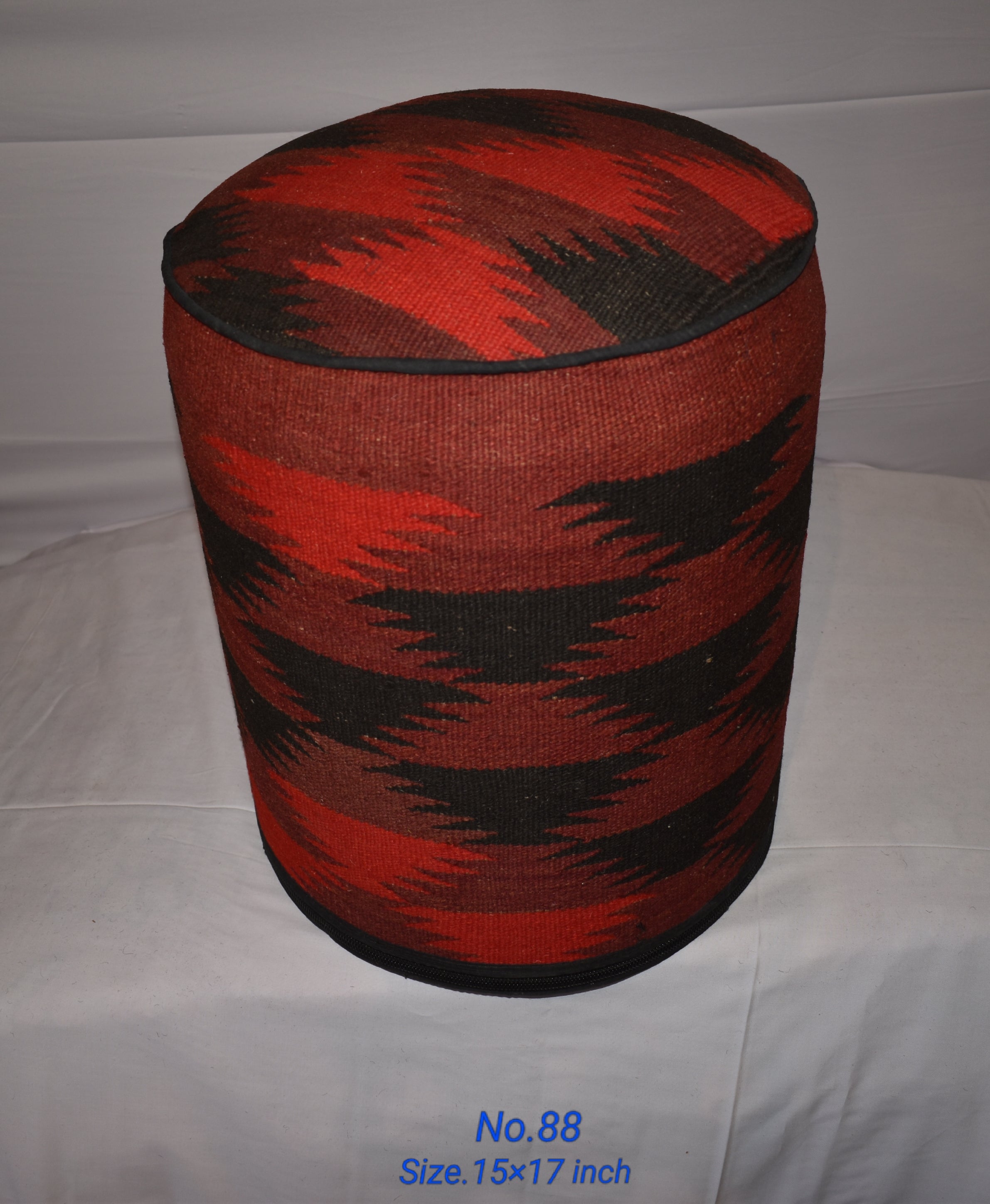 One of a Kind Kilim Rug Pouf Ottoman foot stool - #88