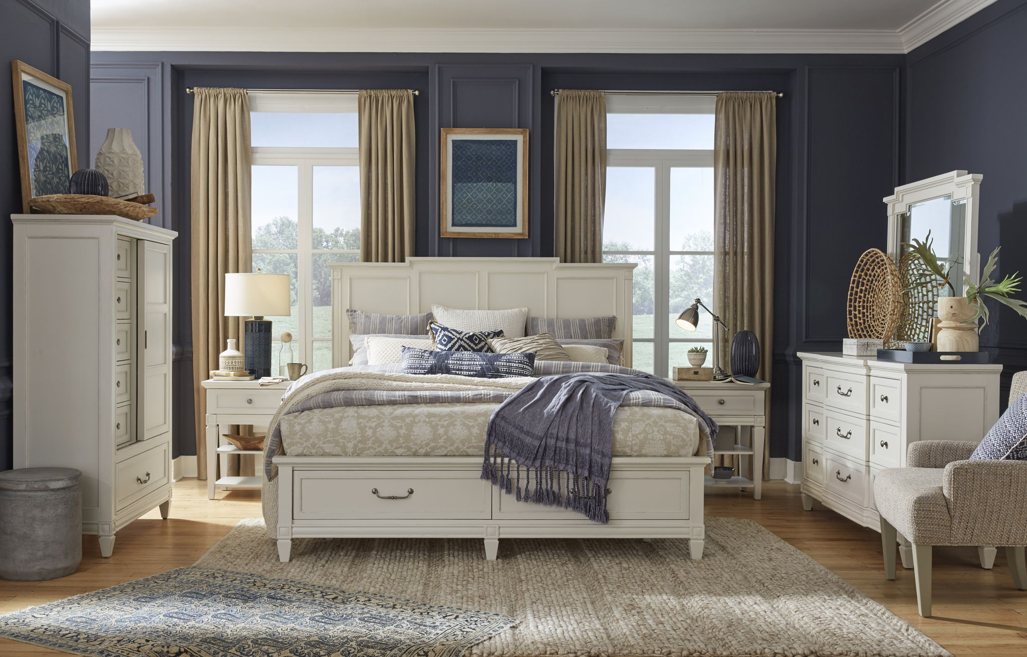Willowbrook - Open Nightstand - Egg Shell White With Slight Rub Through
