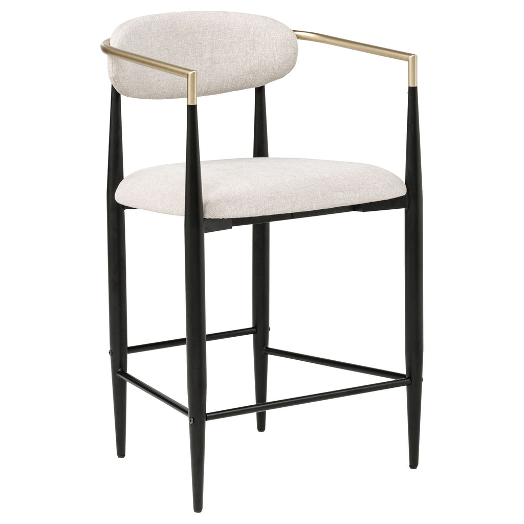 Tina Fabric Upholstered Counter Chair Beige (Set of 2)
