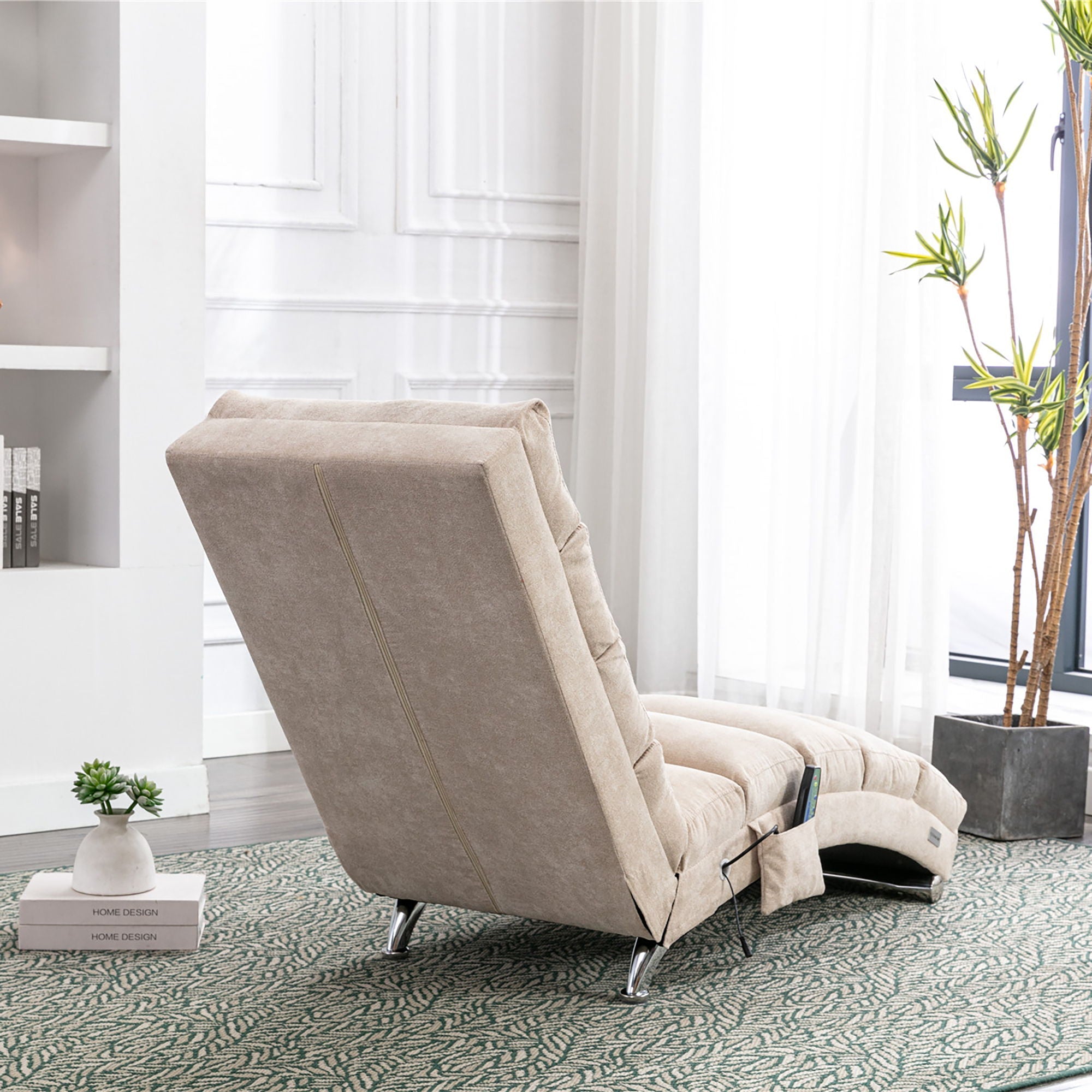 Massage Chaise Lounge Indoor With Remote Control, Ergonomic Electric Massage Lounger