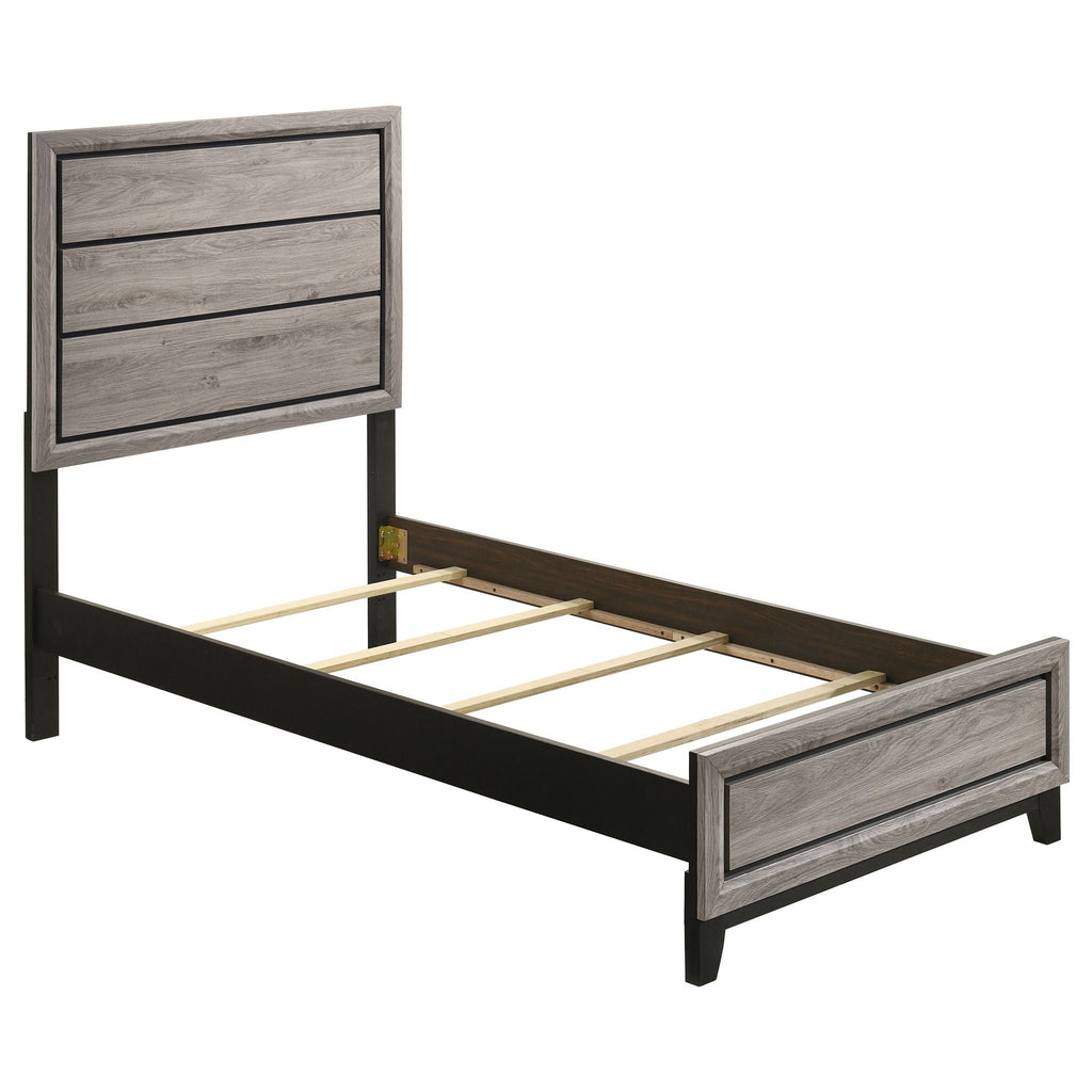 Watson Wood Twin Panel Bed Light Taupe