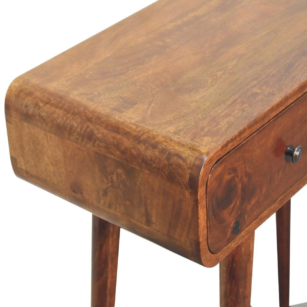 Curved Hallway Table - Chestnut