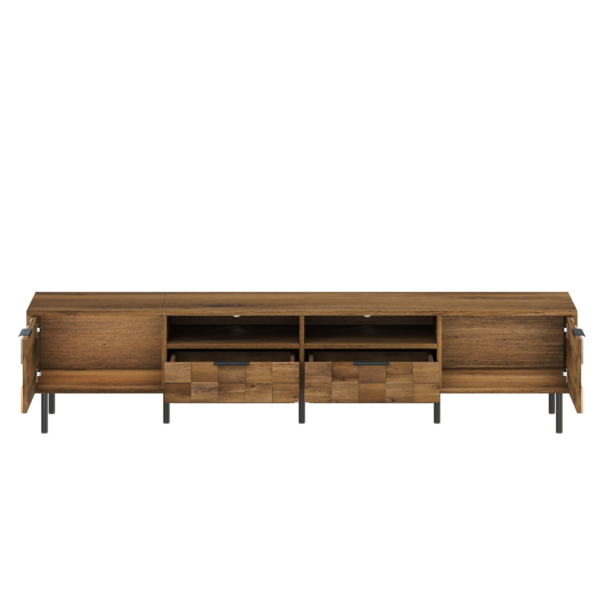 TV Stand With 2 Drawers, Media Console Table, Storage Cabinet With Cable Management