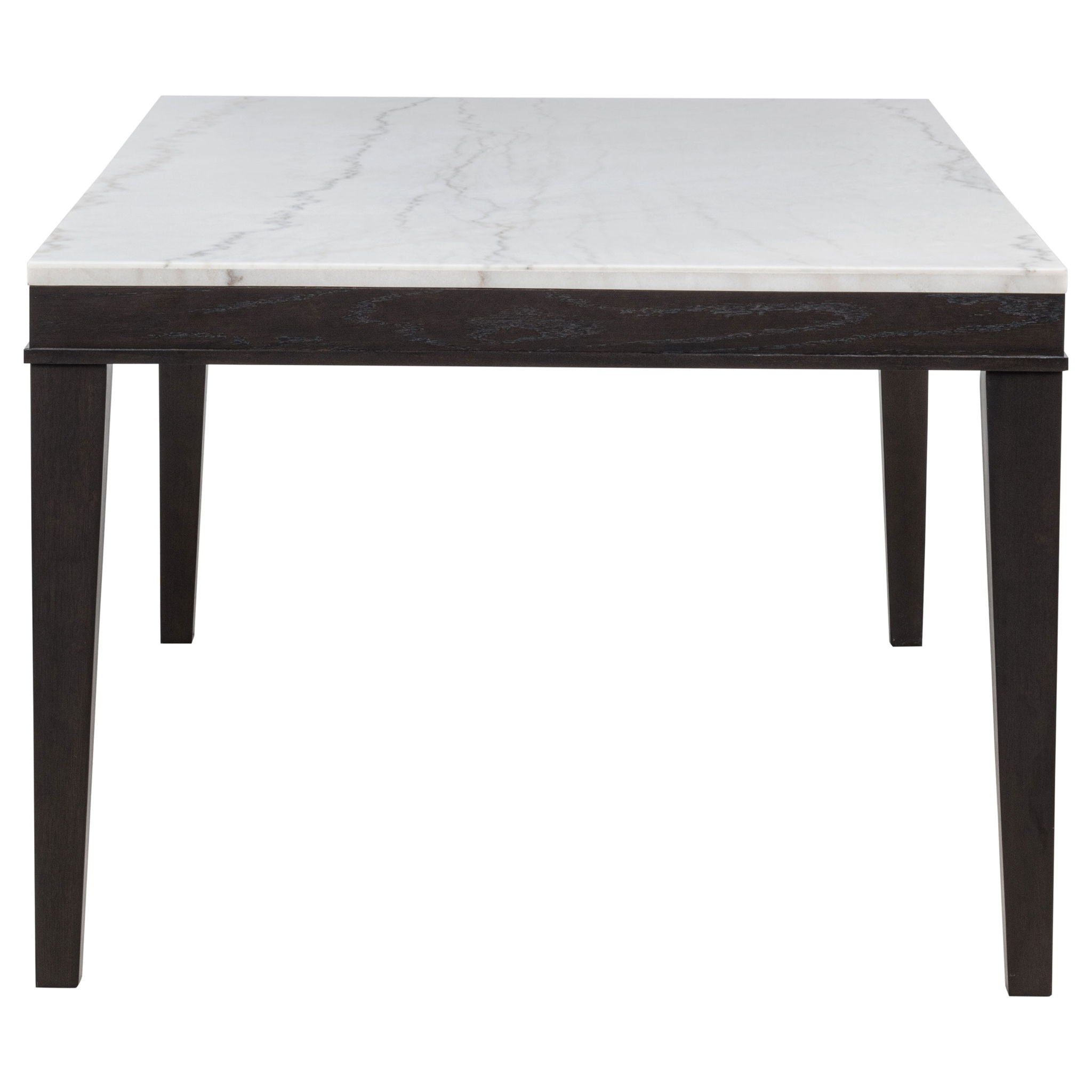 Averill 7-piece White Marble Top Dining Set Dark Grey and Coffee Bean