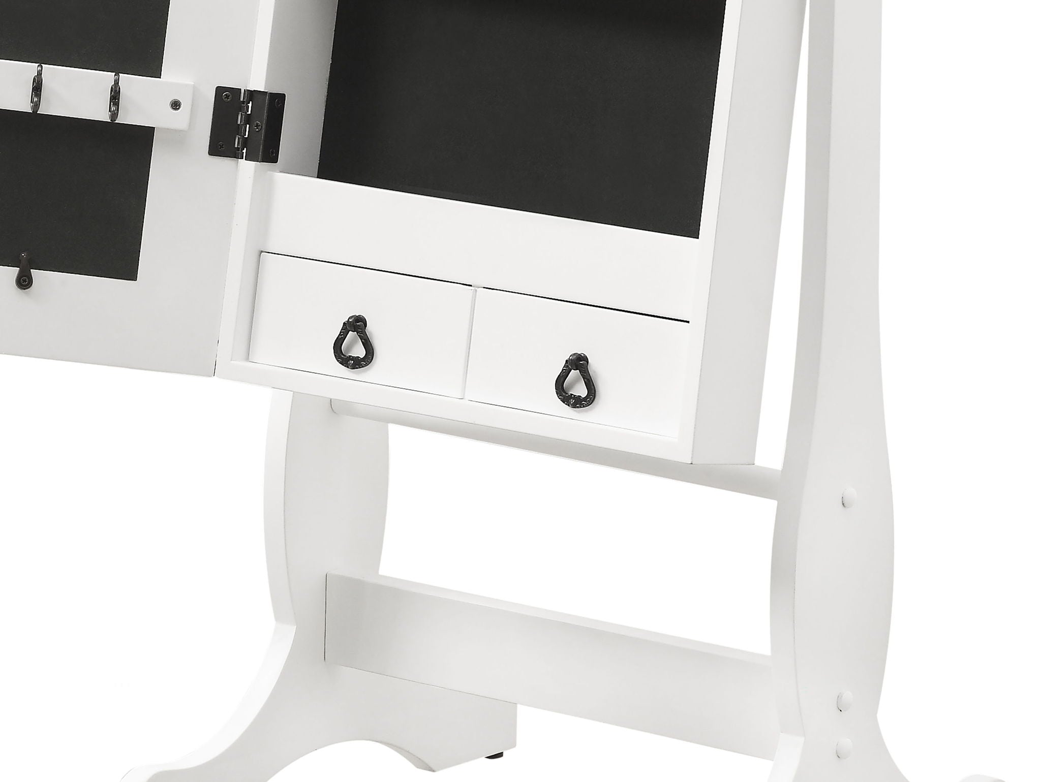 Batista Cheval Mirror with Jewelry Storage White