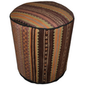 One of a Kind Kilim Rug Pouf Ottoman foot stool - #94
